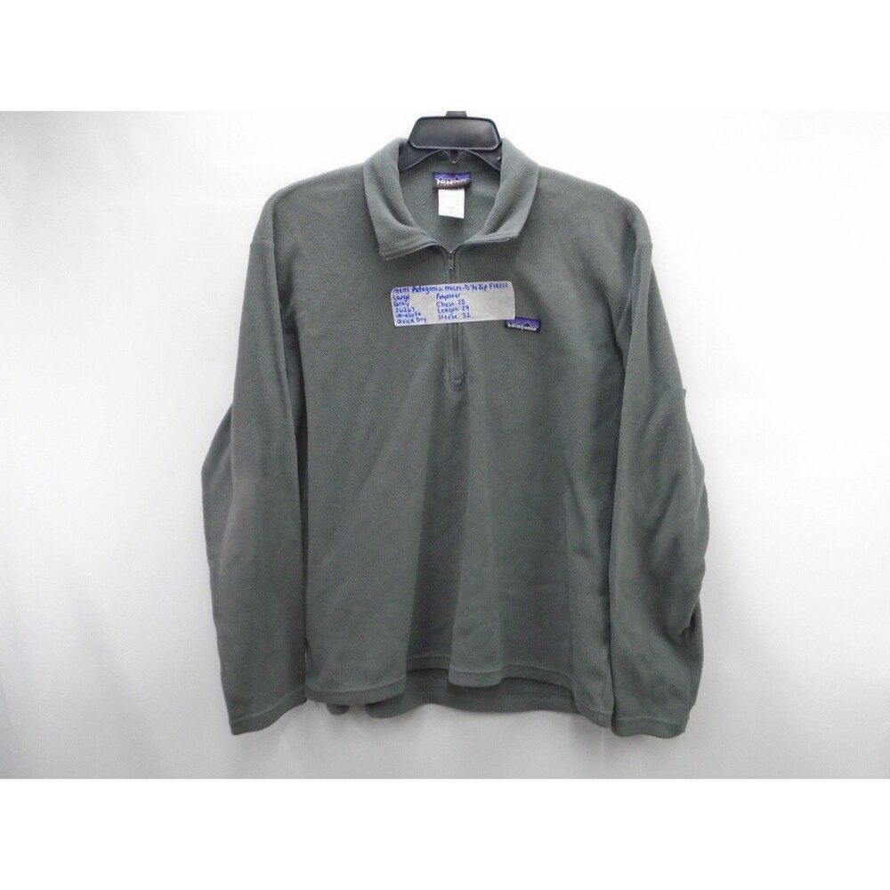 Patagonia Synchilla Mens Micro D 1/4 Zip Pullover Gray Lightweight Fleece Size L